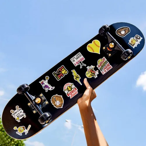 Vista 4 de 100 calcomanías de sóftbol, lindas calcomanías de vinilo motivacional impermeables para botellas de agua, cascos, equipaje, incentivos de enseñanza