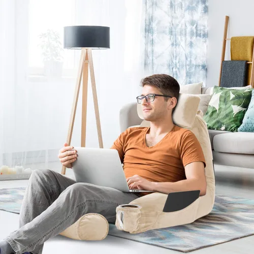 Vista 8 de Clara Clark - Almohada de lectura con espuma viscoelástica triturada, incluye 2 almohadas de soporte para el cuello y la zona lumbar, diseñada