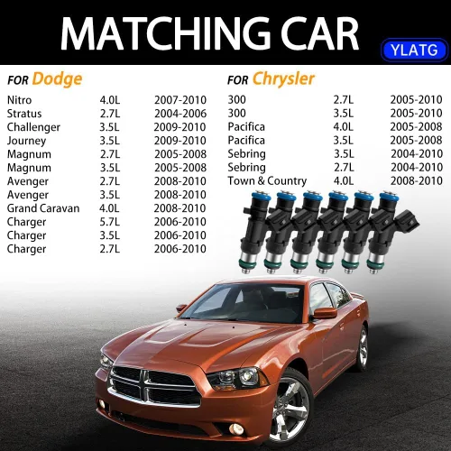 Vista 2 de Inyectores de combustible YLATG Inyectores para Dodge Avenger Challenger Charger para Chrysler 300 pacifica Sebring Town & Country V6 0280158028