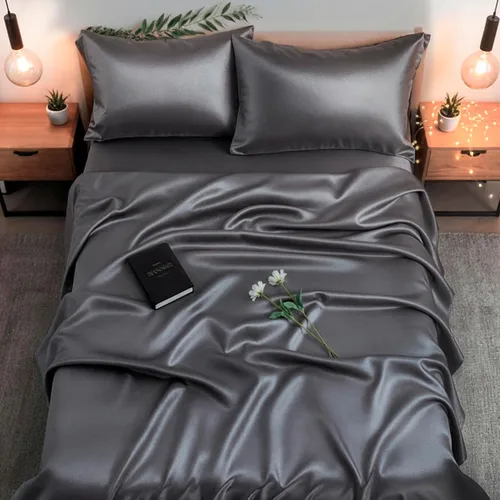 Vista 14 de Colorado Home Co SUNDAYSILKS Sábanas de seda de morera Juego de 4 piezas Queen Ropa de cama natural Suave y duradera Seda real orgánica