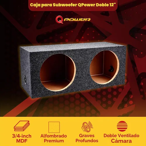 Vista 9 de QPower HD212VL - Caja de subwoofer doble ventilada de 12 pulgadas