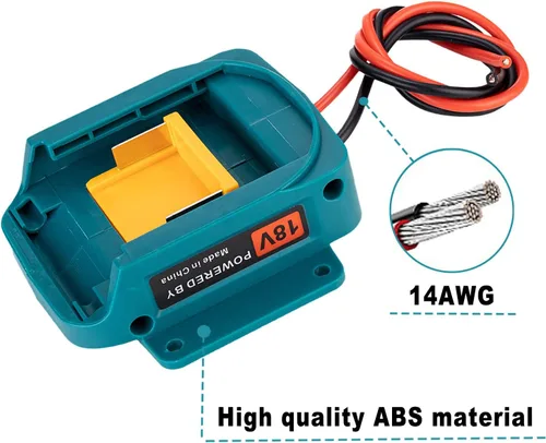 Vista 4 de Rueda adaptadora de batería de alimentación para batería Makita 18V LXT con conector de cable de 14 AWG para BL1850B, BL1860B, BL1830B, BL1840B