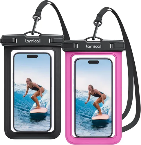 Vista 16 de Lamicall Funda Bolsa Impermeable de Gran Tamaño para Teléfono – [Compatible con Funda Grande] para Galaxy S25 Ultra, S22 23 S24 Ultra con Funda