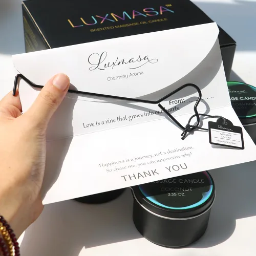 Vista 4 de Velas de masaje para terapia corporal, cera de soja natural, velas de aceite de masaje de baja temperatura para el cuidado de la piel, loción