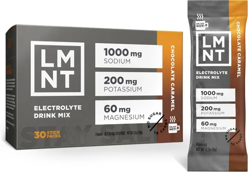 LMNT - Electrolitos sin azúcar | Sal De Chocolate y Caramelo | Mezcla De Bebida | 30 Unidades