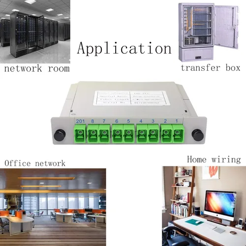 Vista 6 de Divisor del PLC, 1x8 SC/APC tarjeta de casete que inserta el módulo del divisor del PLC de los puertos 1:8 del divisor de fibra óptica del PLC