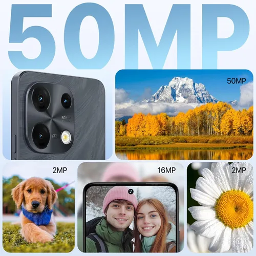 Vista 4 de UMIDIGI Note 100 Teléfono celular 5G, Android 14 teléfonos desbloqueados, 12 (6+6) GB+128GB/TF 1TB gasto, 5G Dual SIM, cámara de 50MP, pantalla HD