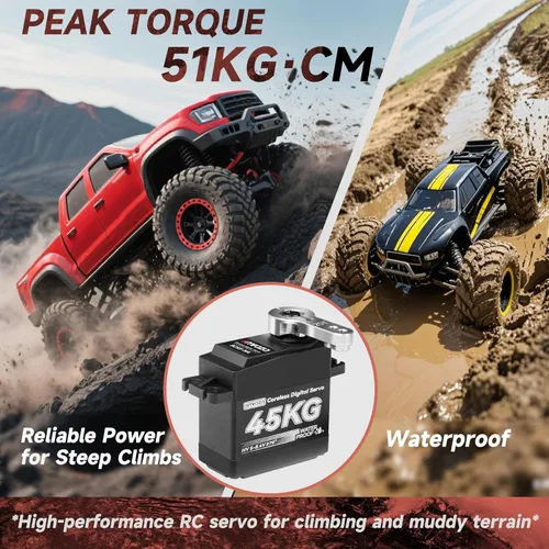 Vista 6 de Servomotor sin núcleo de 99.2 lbs de dirección de alto torque: Smraza 8.4V Servo Digital de acero inoxidable servo impermeable para RC escala 1/10