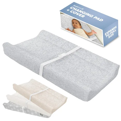 Vista 10 de Jool Baby Serenity Almohadilla de Cambio Suave + Funda Lavable, Antideslizante - Se Adapta a Mesas de Cambio y Cómodas Estándar