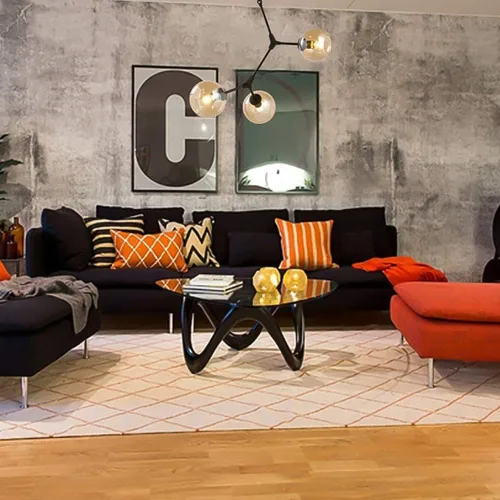 Vista 3 de Sputnik - Lámpara de araña negra, 8 luces de globo de cristal, lámpara colgante de techo de burbujas, accesorios de iluminación para sala de estar