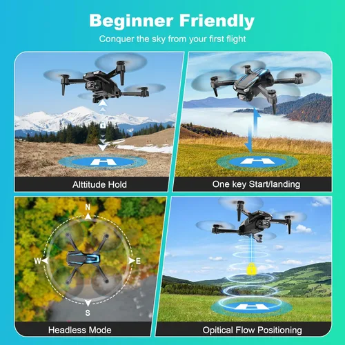 Vista 3 de Drone con cámara, 1080P HD FPV Drone plegable para adultos principiantes 2