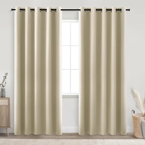 Vista 210 de KOUFALL Cortinas de Baño Aqua para Ventana, Juego de 2 Paneles Decoración Costera Cortinas Cortas Opacas para Ventana Pequeña de Cocina Puerta