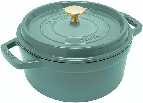 Vista 14 de Staub Z1025-988 Pico Cocotte Eucalipto redondo, 5.5 pulgadas (5.5 in), pequeño, doble mano, olla esmaltada fundida, compatible con inducción