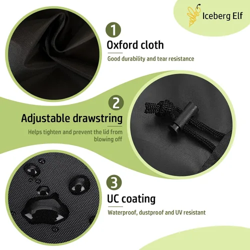 Vista 3 de Fundas impermeables para casas de juegos al aire libre, cubierta de madera para casa de juegos, 45 pulgadas de largo x 40 pulgadas de ancho x 50