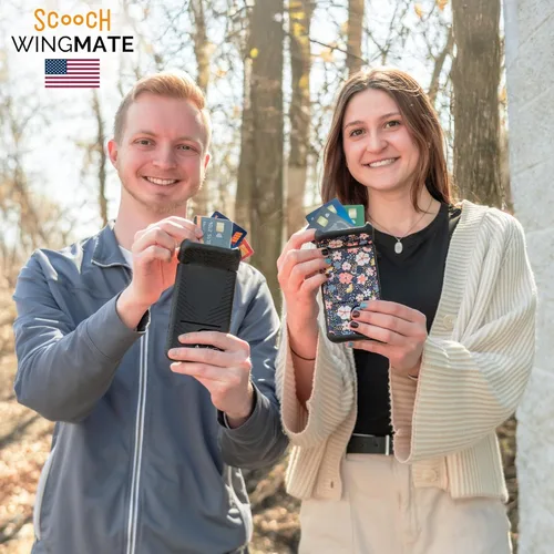 Vista 2 de Scooch Wingmate - Funda para iPhone 14 Pro con tarjetero y ranura oculta para tarjetas y protección RFID para hasta 4 tarjetas, protección contra