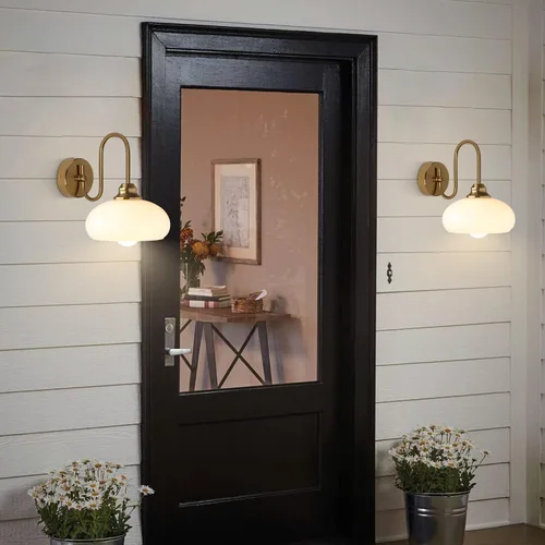 Vista 9 de KCO Lighting Aplique de Pared Rosa Dorado Cepillado Accesorios de Luz para Baño Lámpara de Pared de Globo de Vidrio Aplique de Pared Moderno