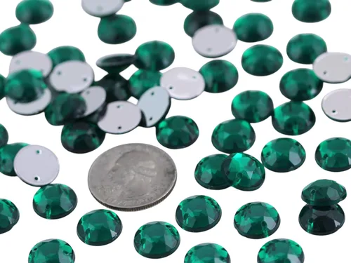 Vista 13 de Allstarco Cuentas de diamantes de imitación para coser con parte trasera plana de 0.472 in para manualidades, gemas redondas de plástico acrílico