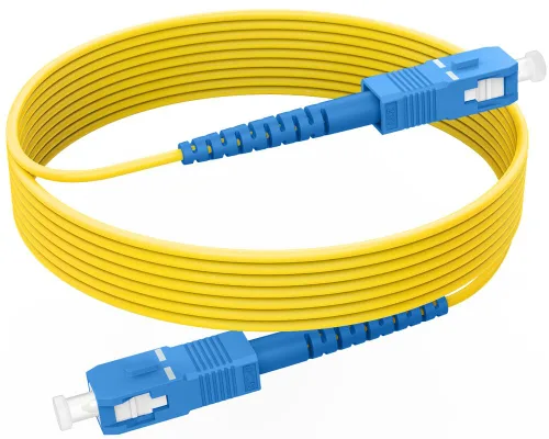 Vista 10 de Cable de Internet de fibra óptica LC a LC, cable de conexión de fibra óptica OS2, SM monomodo Simplex 9/125um LSZH amarillo OD 0.118 in