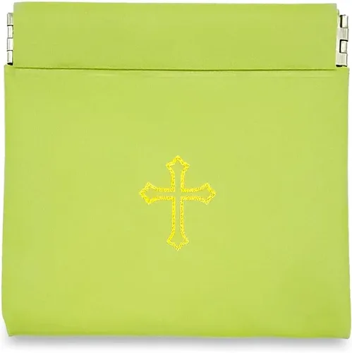 Vista 27 de Bolsa de rosario con tapa apretable, piel sintética negra con impresión cruzada