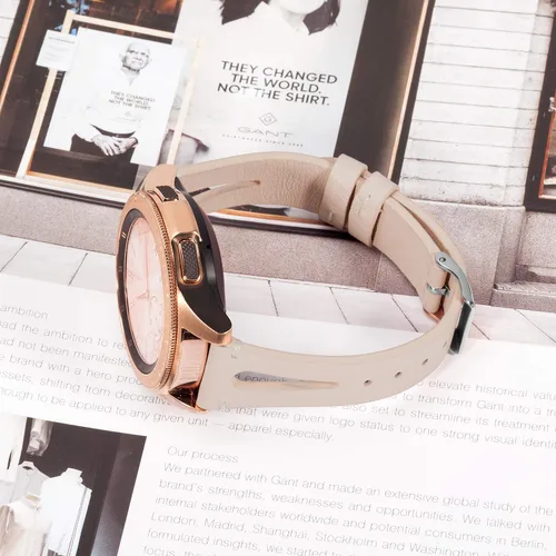 Vista 4 de TOYOUTHS Compatible con Samsung Galaxy Watch 7/FE/6/5/4/Active 2 de 1.575 pulgadas, 1.732 pulgadas, correa de cuero de 0.787 pulgadas para Galaxy