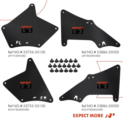 Vista 8 de A-Premium Protectores de salpicadero Compatibles con Toyota 4Runner 2003-2009 FJ Cruiser 2007-2014 Land Cruiser Prado 2003-2019 Juego de 4