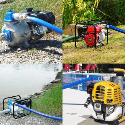 Vista 7 de Manguera de descarga plana de PVC de 2 pulgadas de diámetro interior x 25 pies con conexiones Camlock C y E de aluminio, mangueras de bomba