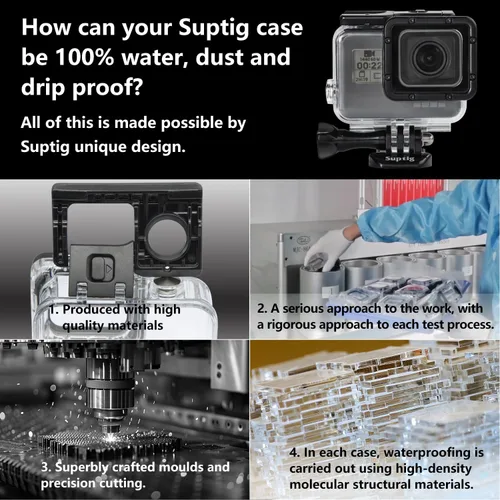 Vista 6 de Suptig Funda impermeable, funda de buceo para GoPro Hero 7 Negro, Hero 6, Hero 5 y cámara de acción 2018 impermeable 147 pies (147.6 ft)