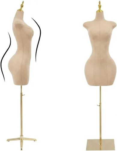 Vestido Forma Maniquí Torso Femenino Soporte De Exhibición Altura Ajustable Dorado