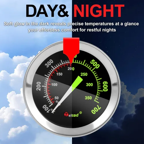 Vista 3 de Termómetro de caramelo que brilla en la oscuridad, impermeable, IP67-9 pulgadas, para freír y dulces con clip para olla, alto calor, impermeable