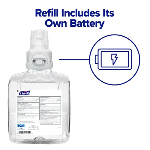 Vista 3 de PURELL Jabón saludable de espuma suave, sin fragancia, repuesto de jabón de manos de espuma de 40.6 fl oz para dispensador automático de jabón