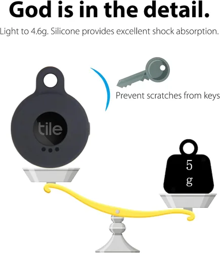 Vista 4 de Funda de silicona para azulejos 2022 con llavero, paquete de 2 fundas protectoras antiarañazos con mosquetón (negro/verde fluorescente)
