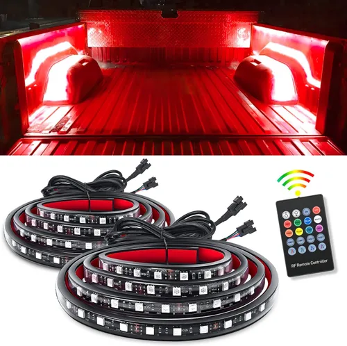 Vista 15 de Nilight Juego de 4 luces LED de 12 pulgadas, 72 luces LED RGB multicolor, con función activa de sonido y control remoto inalámbrico para coches