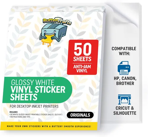 Vista 11 de Papel adhesivo de vinilo transparente imprimible, impermeable, 25 hojas de 8.5 x 11 pulgadas, impresora de inyección de tinta (Epson), papel