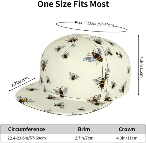 Vista 4 de Cartoon Animal Baseball Cap for Men Women Classic Snapback Hip Hop Flat Bill Brim Adjustable Visor Beach Trucker Hat