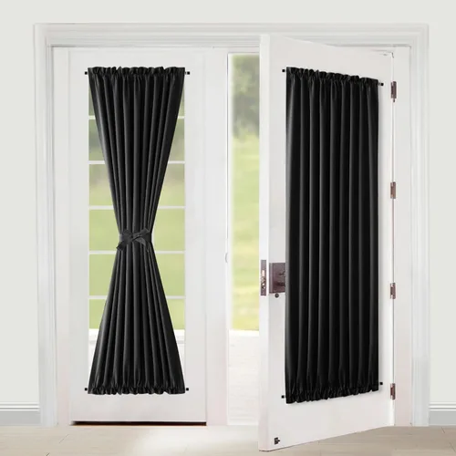 Vista 33 de XWZO - Cortinas para puerta con cortinero, cortinas blackout térmicas y oscurecedoras para puerta francesa, cortinas para ventana de la cocina, 12 x