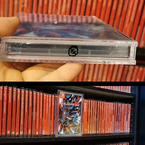 Vista 4 de EVORETRO Acrylic Display Case Compatible for Nintendo Switch Games - Clear Game Box Protector with UV Protection - 4MM Thick Protective Case for