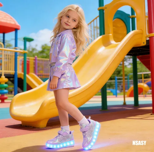 Vista 7 de Nsasy Zapatos de ruedas para niñas y niños con ruedas con luz LED, zapatos para niños