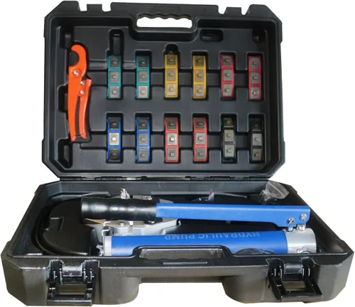 Vista 2 de BANCHEE Herramienta de prensado de manguera hidráulica Herramienta de crimpado de CA para accesorios de manguera de púas y cuentas, reparación