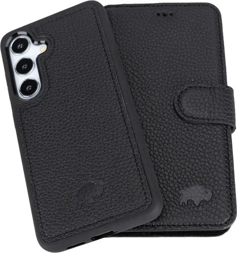Vista 23 de BLACKBROOK Funda tipo cartera de piel para Samsung S24, extraíble 2 en 1, para carga inalámbrica, 4 ranuras para tarjetas, bolsillos para efectivo e