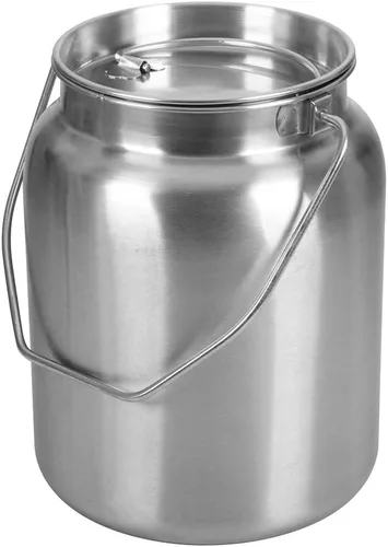 Vista 7 de Lindy's Jarra de leche sin costuras de acero inoxidable de 1 galón, lata de leche, cubo de leche, recipiente de almacenamiento de líquido antifugas