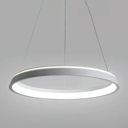 Vista 4 de Modern Ring Pendant Light Single Head Acrylic Iris Shade Aluminum Chandelier Cool White 6000K Bedroom Ceiling Lighting Living Room Decorative