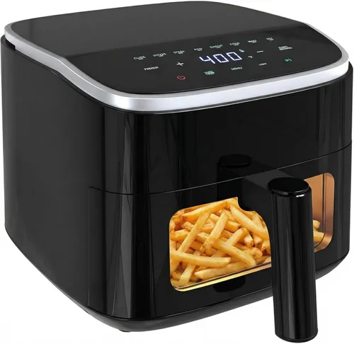 Vista 9 de Sweetcrispy Freidora de aire de 4 cuartos con ventana, freidora digital de 1500 W con 8 preajustes, temporizador de 60 minutos, máximo 400 °F