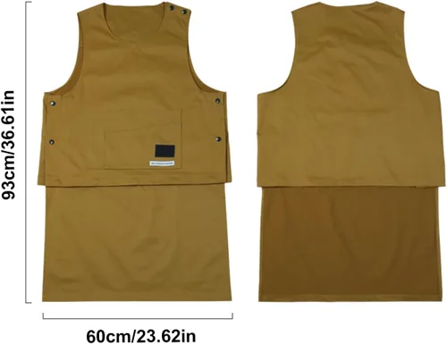 Vista 6 de Work Apron With Pockets Stain-resistant Detachable Hairdressing Protective Wear Restaurant Supplies Tool Carrying