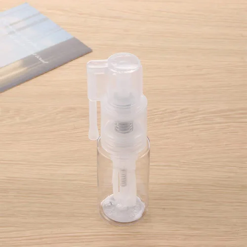 Vista 4 de Botella de spray de polvo vacía de cosméticos de viaje, botella de peluquería de fibra recargable para el cabello, olla caja de crema, herramienta
