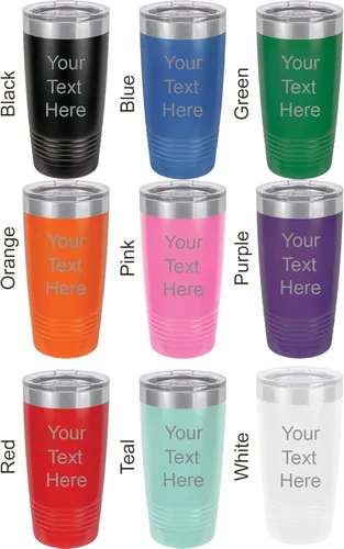 Vista 5 de 20-Ounce Vacuum Insulated Stainless Steel Tumbler Customized Double-Walled Laser Engraved Pink Coffee Mug, Rabbit, Personalized