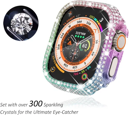 Vista 198 de Surace Bling - Carcasa con protector de pantalla para Apple Watch Series 3, 2, 1 de 1.496 pulgadas
