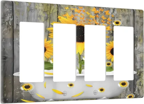 Vista 71 de Placa de pared de 1 cuadrilla, diseño de playa, océano, amanecer, mar, atardecer, cubierta de interruptor de luz en blanco, decorativo, sin