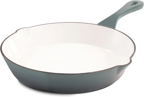 Vista 12 de Crock Pot Artisan - Sartén redonda de hierro fundido esmaltado, 8 pulgadas, color rojo escarlata