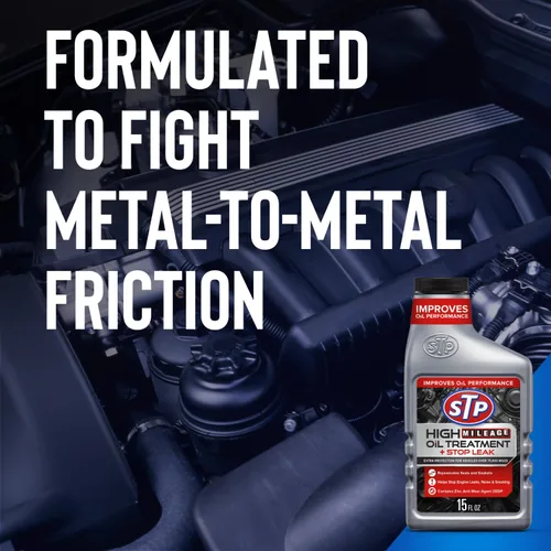 Vista 4 de STP Tratamiento de aceite de alto kilometraje + detener fugas - 15 onzas líquidas