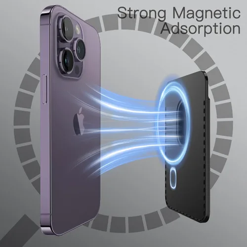 Vista 3 de JETech Cartera magnética compatible con MagSafe para iPhone 17/17e/Air/16/15/14/13/12, Pixel 10 Series, soporte de tarjeta de teléfono de Negro